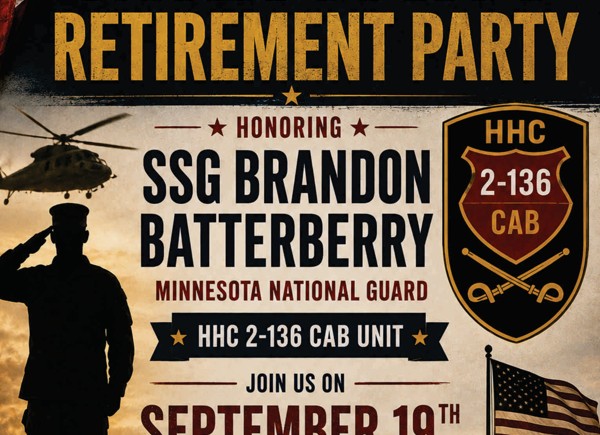 Retirement Party for Ssg. Brandon Batterberry at the Moorhead American Legion